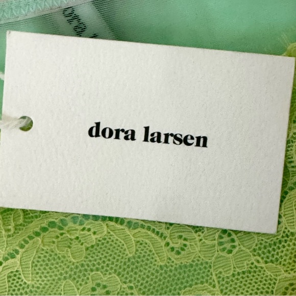 NWT DORA LARSEN Emilie Lace Bralette Low Rise Panty Knicker Set Bright Yellow - Picture 5 of 16